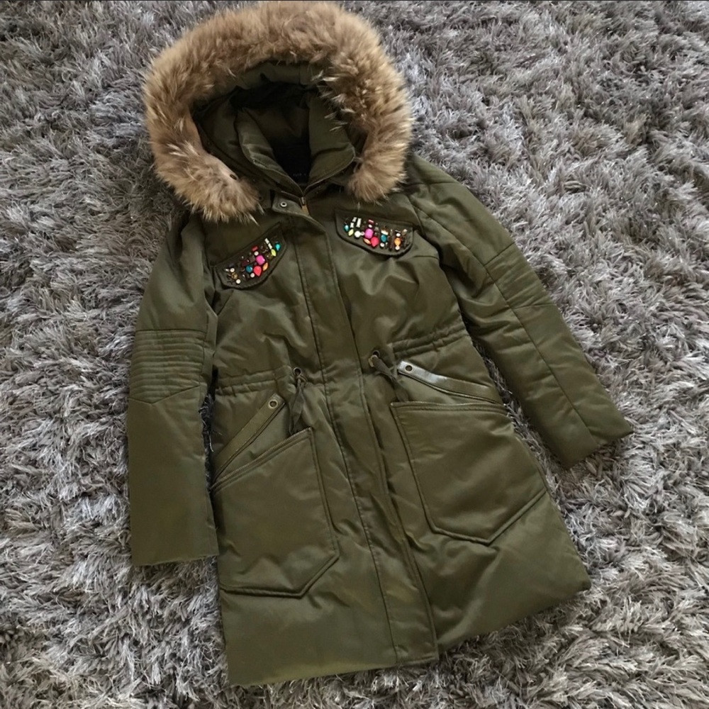 Tina K Parka Real Fur Hood Puffer size S